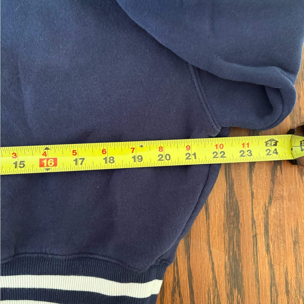 OFFLINE By Aerie Cloud Fleece Polo Navy Sweatshirt White Trim Small Active - Picture 4 of 5